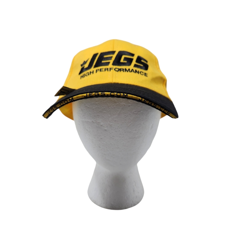 JEGS HIGH PERFORMANCE HAT / CAP ADJUSTABLE YELLOW BLACK RACING